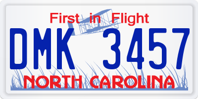 NC license plate DMK3457