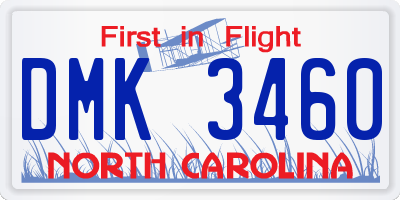 NC license plate DMK3460