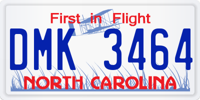 NC license plate DMK3464