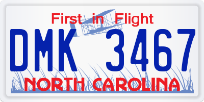 NC license plate DMK3467