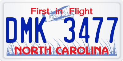 NC license plate DMK3477