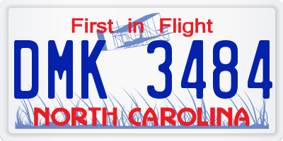 NC license plate DMK3484