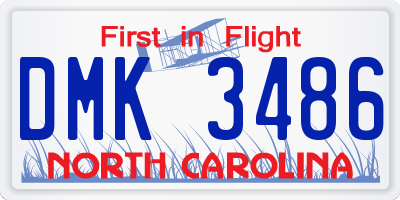 NC license plate DMK3486