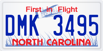NC license plate DMK3495