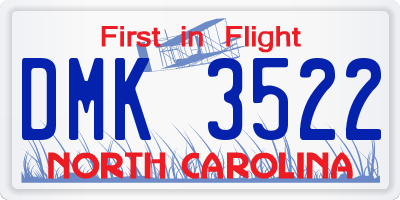 NC license plate DMK3522