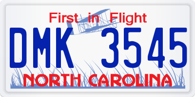 NC license plate DMK3545