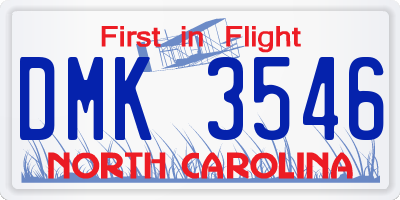 NC license plate DMK3546