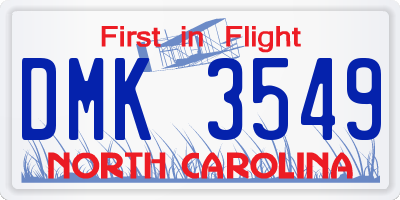 NC license plate DMK3549