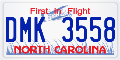 NC license plate DMK3558