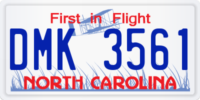 NC license plate DMK3561