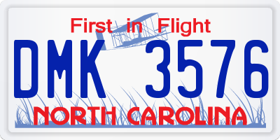 NC license plate DMK3576