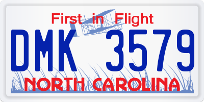 NC license plate DMK3579