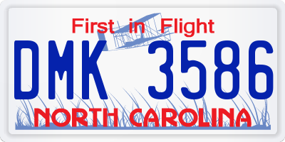 NC license plate DMK3586