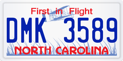 NC license plate DMK3589