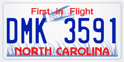 NC license plate DMK3591