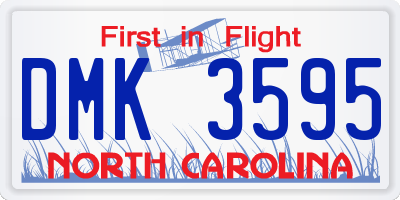 NC license plate DMK3595