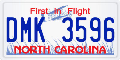 NC license plate DMK3596