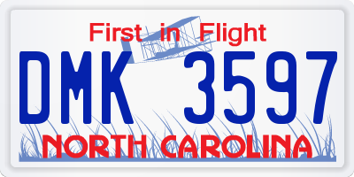 NC license plate DMK3597