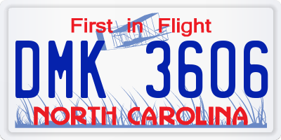 NC license plate DMK3606