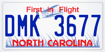 NC license plate DMK3677