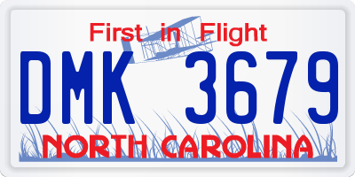 NC license plate DMK3679