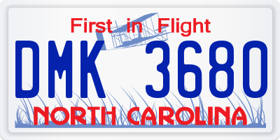 NC license plate DMK3680