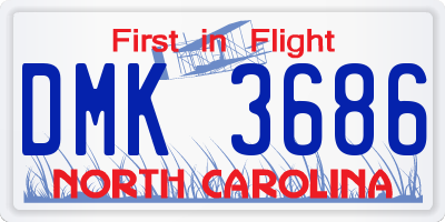 NC license plate DMK3686