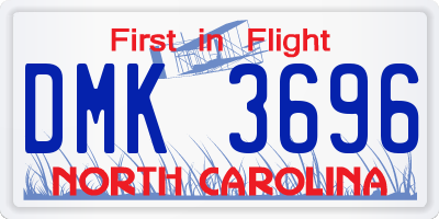 NC license plate DMK3696