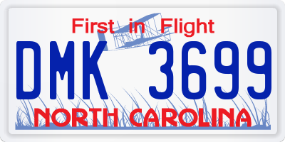 NC license plate DMK3699