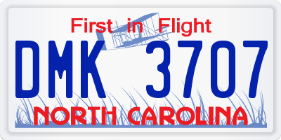 NC license plate DMK3707
