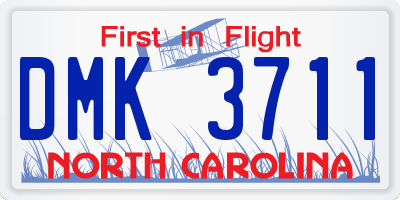 NC license plate DMK3711