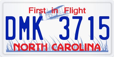 NC license plate DMK3715