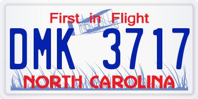NC license plate DMK3717