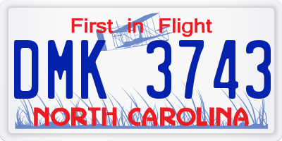 NC license plate DMK3743