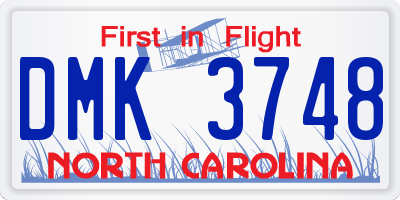 NC license plate DMK3748