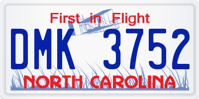 NC license plate DMK3752