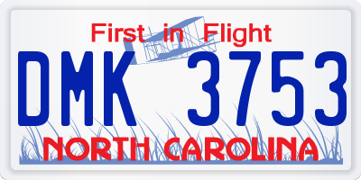 NC license plate DMK3753