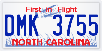 NC license plate DMK3755