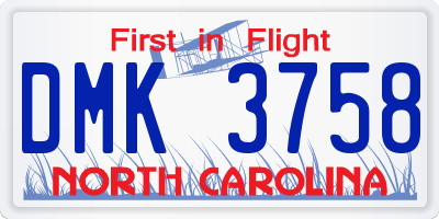 NC license plate DMK3758