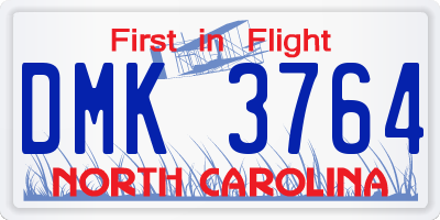 NC license plate DMK3764