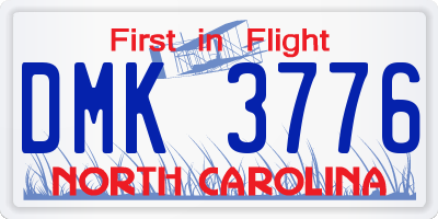 NC license plate DMK3776