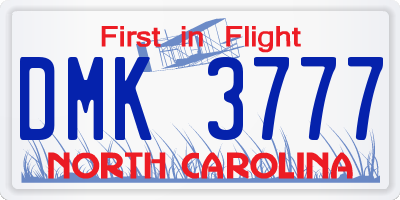 NC license plate DMK3777
