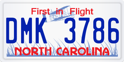 NC license plate DMK3786