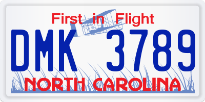 NC license plate DMK3789
