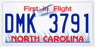 NC license plate DMK3791