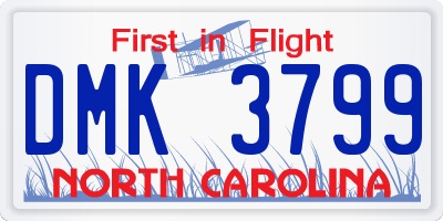 NC license plate DMK3799