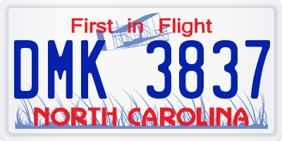 NC license plate DMK3837