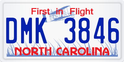 NC license plate DMK3846