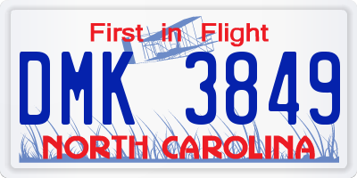 NC license plate DMK3849