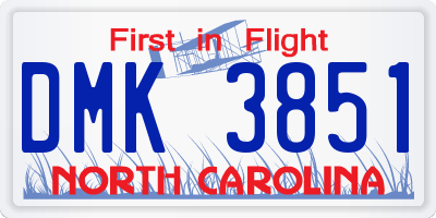 NC license plate DMK3851